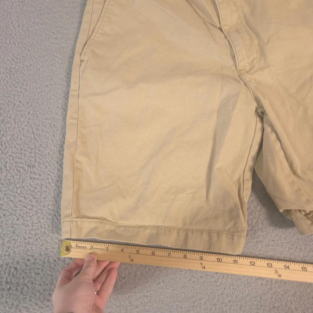 Polo Ralph Lauren Shorts Mens 34 Tan Chino Cotton Twill Flat Front Khaki Pockets